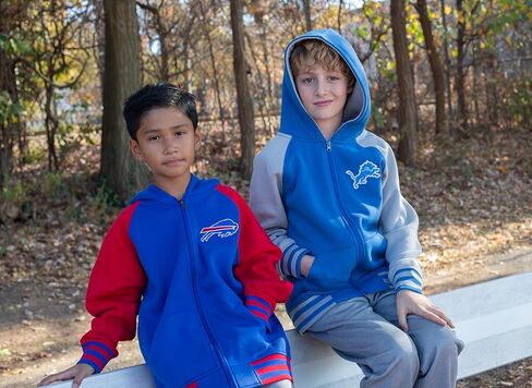 Ultra Game Youth NFL الرسمي Super Super Full zip zip varsity hoodie sweatshirt in Kuwait