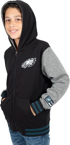 Ultra Game Youth NFL الرسمي Super Super Full zip zip varsity hoodie sweatshirt in Kuwait