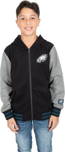 Ultra Game Youth NFL الرسمي Super Super Full zip zip varsity hoodie sweatshirt in Kuwait