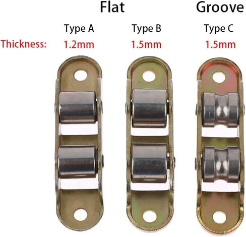 1Pc Window Pulley Wheel Double Wheel Flat Groove Wheel Durable Metal Bottom Sliding Roller Track Hardware Accessories(Type C) in Saudi Arabia