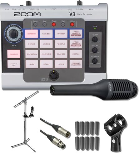 Zoom V3 Multi-Effects المعالج الصوتي مع HRM-11 مسجل مسيح جبل ، SGV-6 بندقية الاتجاه الصوتي in Saudi Arabia