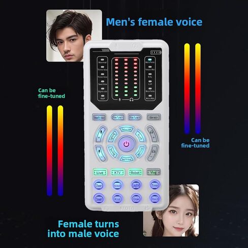 Pomya Portable Voice Changer, 16 Sound Modes & 10 Levels Fine Tuning Sound Effect Converter for Gaming Call Live Streaming Podcast PC Phone in Saudi Arabia