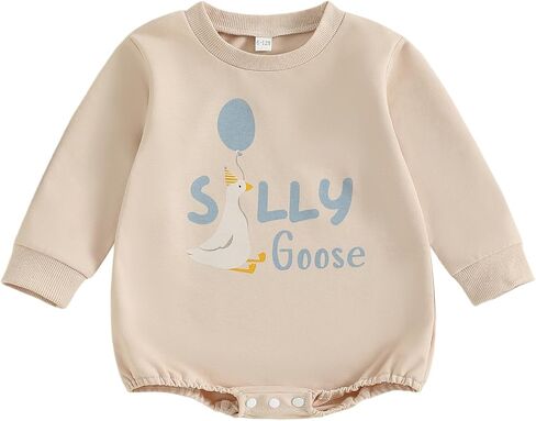 Baby Boy Birthday Outfit Short Sleeve Bubble Romper Silly Goose Shirt Bodysuit Cute Summer Farm Clothes in Kuwait