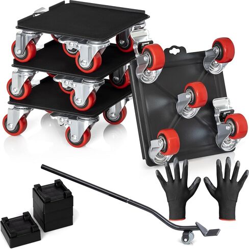 محرك الأثاث الثقيل مع الأثاث عجلات Dolly Kit Moving Furniture Lift Mover Tool Tool Wheels Piano Dolly Pool Table Dollies Double Bearings Locks Max Cute 2000 LB 6.3 Inch in Kuwait