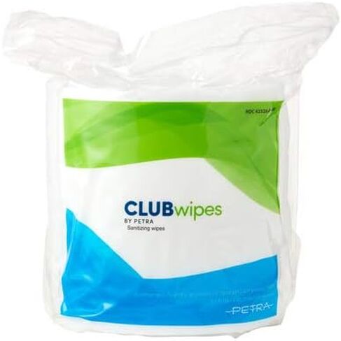 Clubwipes مناديل المعدات الصالة الرياضية المطهر | مناديل اللياقة البدنية الشاقة | 1500 مناديل تنظيف لكل لفة (4 لفات/CSE) in Kuwait