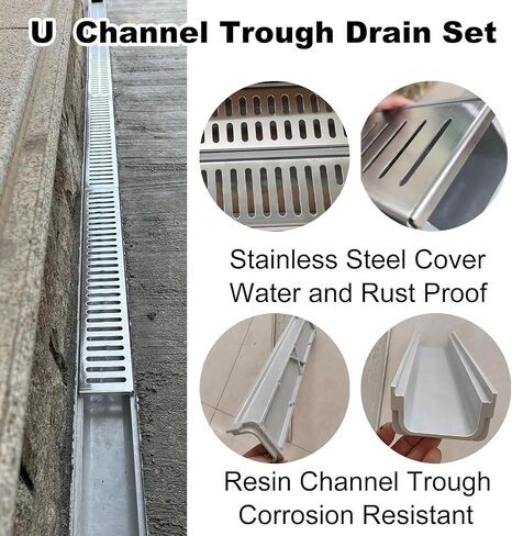1pc Stainless Steel Drain Guards - Durable Channel Drainage Cover for Garden and Farm Use(60cmx10cmx10cm) in Saudi Arabia