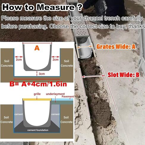 1pc Stainless Steel Drain Guards - Durable Channel Drainage Cover for Garden and Farm Use(60cmx10cmx10cm) in Saudi Arabia