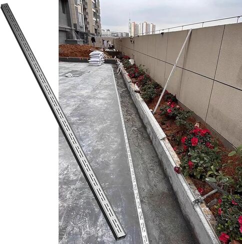1pc استنزاف قناة الفولاذ المقاوم للصدأ مع صر - 2M/78.7in Garden Yard Patio Dripiage System (W7XH3CMXL200cm) in Kuwait