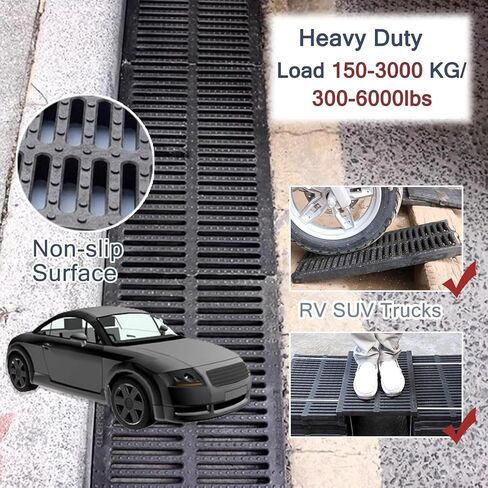 1pc Resin Drainage Grate Cover for Garden, Driveway & Playground - Rustproof, Easy to Install, Customizable(25cmx50cmx3cm) in Kuwait