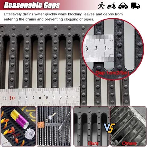 1pc Resin Drainage Grate Cover for Garden, Driveway & Playground - Rustproof, Easy to Install, Customizable(25cmx50cmx3cm) in Kuwait