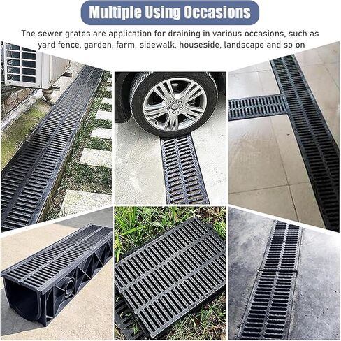1pc Resin Drainage Grate Cover for Garden, Driveway & Playground - Rustproof, Easy to Install, Customizable(25cmx50cmx3cm) in Kuwait