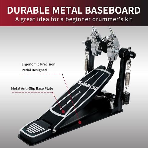 Double Bass Drum Pedals, Len and widen Bass drum pedal, Double Chain Drum Step on Hammer for Drum Set and Electronic Drums in Kuwait