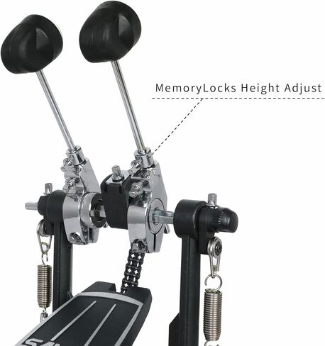Double Bass Drum Pedals, Len and widen Bass drum pedal, Double Chain Drum Step on Hammer for Drum Set and Electronic Drums in Kuwait