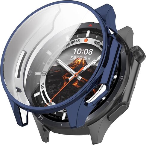 متوافق مع OnePlus Watch 3 & Oppo Watch X2 Case Cover ، واقي الغطاء الناعم النحيف للغاية وحامي الشاشة (أسود) in Kuwait