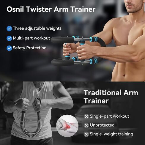 Twister Arm Trainer Adjustable 60-85-110lbs Forearm Strengthener Chest Clip Muscle Resistance Exercise Equipment for Man in Kuwait