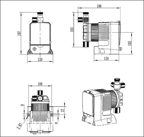 Precision Controls Diaphram Metering Chlorine Chemical Water Pump -31.6 GPD, 150 PSI - 115 Volt in Saudi Arabia