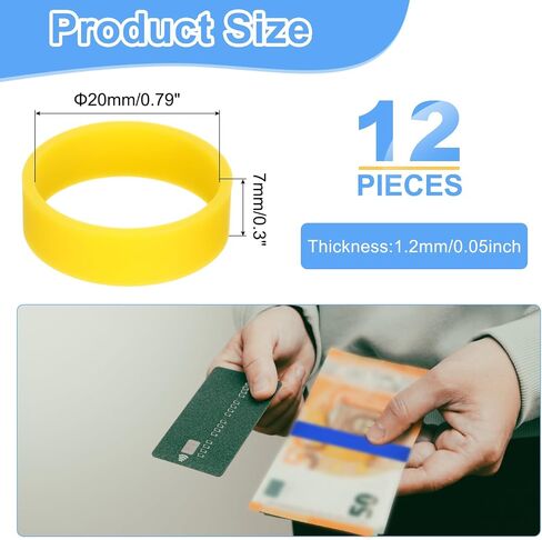 uxcell 12pcs نطاقات مطاطية السيليكون ، 20 مم/0.8 بوصة حلقات حلقات الكابلات يربط نطاقات مرنة قوية غير انزلاق للفائف الغلاف الألياف ، أبيض in Kuwait
