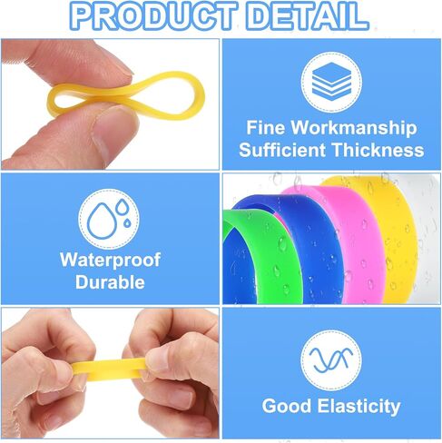 uxcell 12pcs نطاقات مطاطية السيليكون ، 20 مم/0.8 بوصة حلقات حلقات الكابلات يربط نطاقات مرنة قوية غير انزلاق للفائف الغلاف الألياف ، أبيض in Kuwait