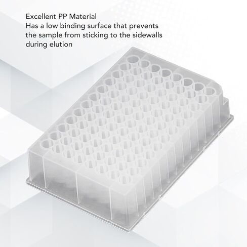 5 Pack Polypropylene Deep Well Storage Plate, Plastic 32mm Height 96 Round Holes Laboratory Deep Well Plate, 96 Well Culture Plate Laboratory Supplies for Scientific Experiments in Saudi Arabia