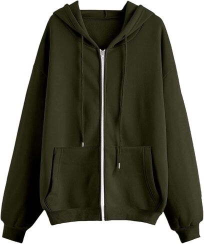 Womens Zip Up Hoodies Lightweight Oversized Fall Fashion Long Sleeve Hooded Sweatshirt Y2K Jacket 2025 Winter Clothes in Saudi Arabia