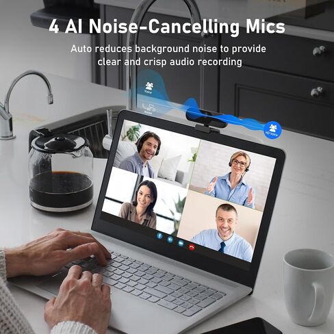 4K Webcam with 2 Microphone, Wide Angle PC Cameras with Mirror & Flip Funtion, Remote, Precise Focus, Privacy Cover, Tripod, Great for Computer, Zoom, OBS, Teams, Laptop, Personal Video Calling in Saudi Arabia