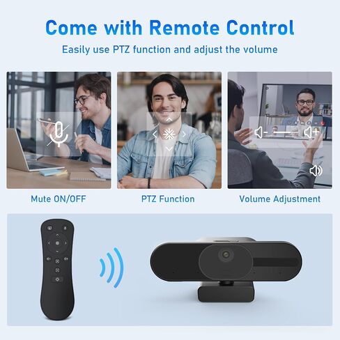 4K Webcam with 2 Microphone, Wide Angle PC Cameras with Mirror & Flip Funtion, Remote, Precise Focus, Privacy Cover, Tripod, Great for Computer, Zoom, OBS, Teams, Laptop, Personal Video Calling in Saudi Arabia