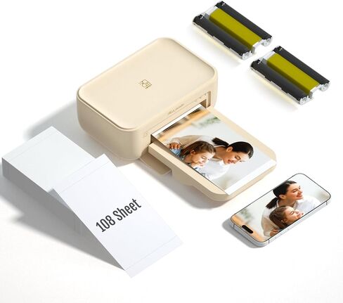 HPRT CP4100 4x6 Photo Photo Printer -طابعة صورة الهاتف المحفزة + 20 ورقة ، الهاتف المحمول ، Wi -Fi ، تسامي الصبغة الممتازة (300 نقطة في البوصة) للمطبوعات المنزلية المؤيدة للجودة -تطبيق التحرير الإبداعي in Kuwait