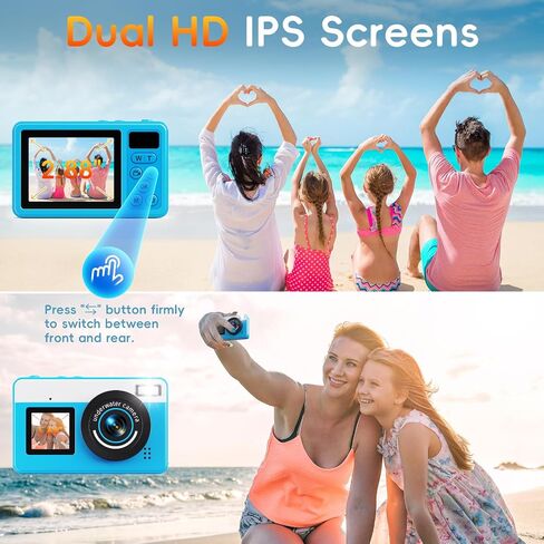 Underwater Digital Camera - MaxMango 10 FT Waterproof Floating Camera with 32GB Card, Dual Screen Selfie Camera for Snorkeling, Swimming, Skiing, 18X Autofocus Compact Point and Shoot Digital in Saudi Arabia