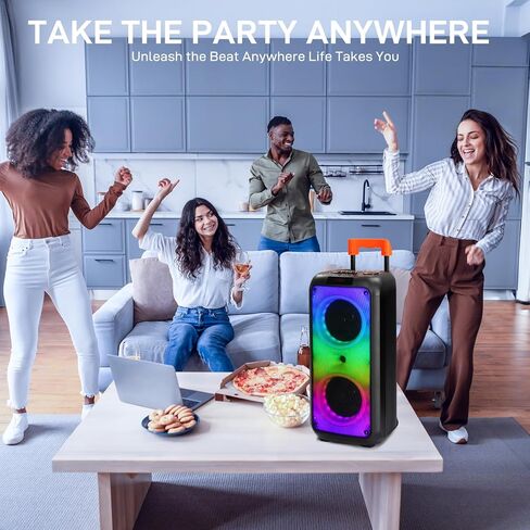 Ktaxon Karaoke Machine with 2 Wireless Microphones, Portable Outdoor & Indoor Bluetooth Speaker with Multi Light Modes, 12" Speakers for Party, Home, Game, DJ, Adults in Saudi Arabia