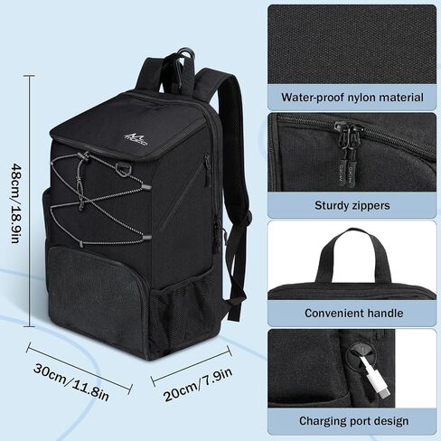 MoKo Basketball Bag, Basketball Backpack with Breathable Shoe Bag, Backpack with Multiple Pockets, Hidden Fence Hook & Charging Port for Ball Sport Lovers, Black in Saudi Arabia