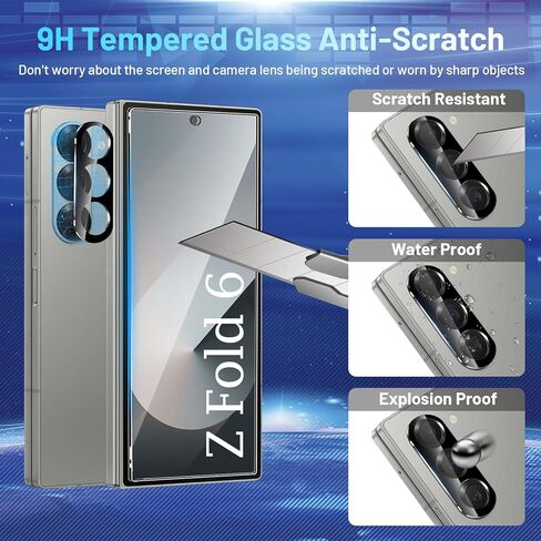 [2Set 6PCS Screen Protector Compatible with Galaxy Z Flip 5 5G, 2 Front TPU Film + 2 Back Tempered Glass + 2 Camera Lens Protectors, High Clarity, Bubble Free in Saudi Arabia