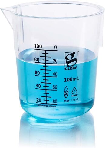 Globe Scientific 3652-100 Diamond Essentials PMP Griffin Style Low Form Beaker ، التخرج المطبوعة ، سعة 100 مل ، حزمة 12 in Saudi Arabia