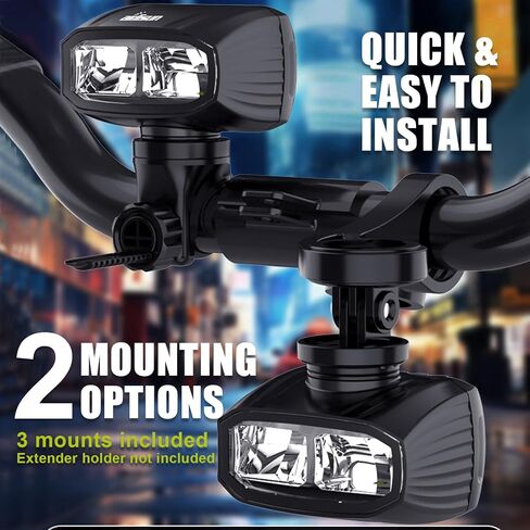 Bike Lights for Night Riding - Aidisun Front Bicycle Light with High/Low Beam 1000 Lumens LED Bike Headlight Rechargeable, Lightweight, Max 12 Hours Battery Life, IP65 Waterproof, 2 Mounting Options in Saudi Arabia