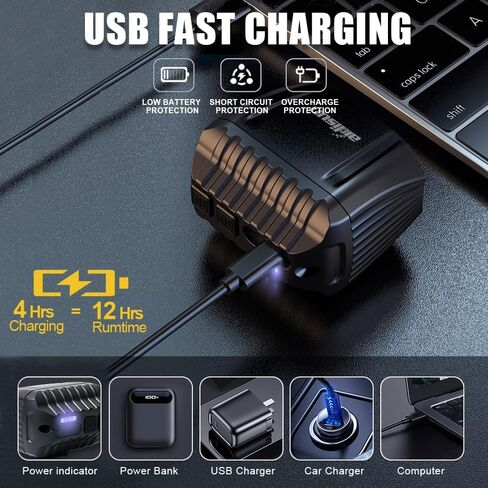 Bike Lights for Night Riding - Aidisun Front Bicycle Light with High/Low Beam 1000 Lumens LED Bike Headlight Rechargeable, Lightweight, Max 12 Hours Battery Life, IP65 Waterproof, 2 Mounting Options in Saudi Arabia