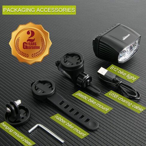 Bike Lights for Night Riding - Aidisun Front Bicycle Light with High/Low Beam 1000 Lumens LED Bike Headlight Rechargeable, Lightweight, Max 12 Hours Battery Life, IP65 Waterproof, 2 Mounting Options in Saudi Arabia