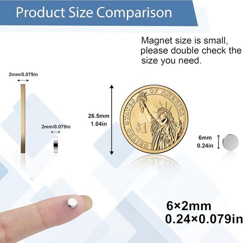 100PCS Small Magnets, 6X2mm Strong Neodymium Refrigerator Magnets, Mini Rare Earth Round Magnet for Crafts, Cabinet, DIY, Office, Whiteboard in Saudi Arabia
