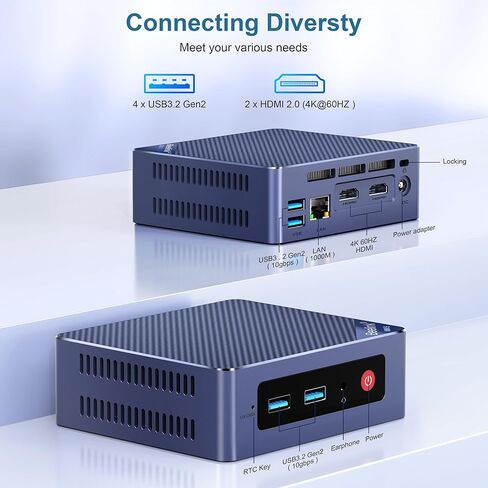 Beelink Mini S12 Mini PC ، Intel 12th N95 (حتى 3.4 جيجا هرتز) كمبيوتر صغير ، 8 جيجا بايت DDR4 256GB M.2 SSD Micro PC Support 4K@60Hz Display HDMI Display/WiFi 5/BT4.2/USB3.2/1000MBPS LAN/WOL HOME in Kuwait