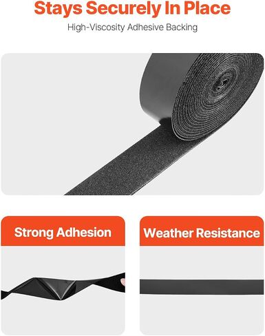 VEVOR Anti-Slip Tape, 35 FT x 4 inch Non Slip Grip Tape for Stairs Steps, 80-Grit Aluminum Oxide High Traction Non-Skid Stair Treads with Strong Adhesive Backing, Suitable for Indoor & Outdoor Use in Saudi Arabia