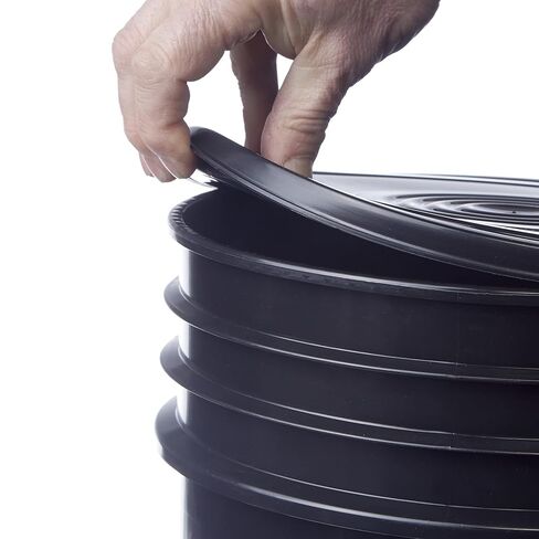 Hudson Exchange 5 Gallon (3 Pack) Bucket with Easy Peel Lid, Food Grade BPA Free HDPE, Black in Kuwait