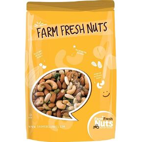 Dry Roasted Deluxe Mixed Nuts with Himalayan Salt (2 Lbs.) - The World's Finest Premium Mix of Almonds, Brazil Nuts, Cashews, Pecans & Pistachios - Farm Fresh Nuts Brand in Saudi Arabia
