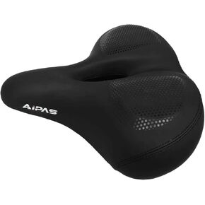 Bike & Ebike Extra Large Seat, Wide Soft Saddle with Dual Shock-Absorbing Suspension, Comfortable Bicycle Accessories for City Road Riding, Waterproof, Easy Install for Men & Women in Saudi Arabia