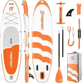 FBSPORT 11FT Premium Inflatable Stand Up Paddle Board with Electric Pump, Yoga Board with SUP Accessories & Carry Bag | Wide Stance, Surf Control, Non-Slip Deck, Leash and Paddle for Youth & Adult in Kuwait