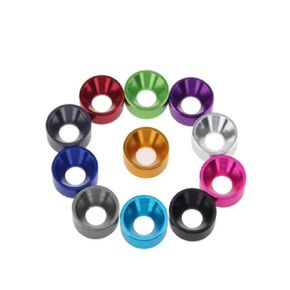 washers,Aluminum Washer, M2 M2.5 M3 M4 M5 M6 M8 Aluminum Alloy Colourful Anodized Countersunk Washer Gasket 10pcs(Green,10PCS-M3) in Kuwait