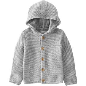 little planet by carter's Unisex Baby Organic Signature Stitch Cardigan, Grey Heather, 3 Months in Kuwait