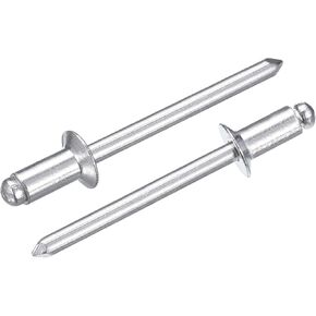 UXCELL 100PCS 3/16 "x3/8" مقاطع الألومنيوم البروفيت الأعمى ، مسامير أعمى من النوع المفتوح لـ DIY ، الصفائح المعدنية ، إصلاحات السيارات ، الأثاث ، القوارب ، وأعمال القناة (Silver) in Kuwait