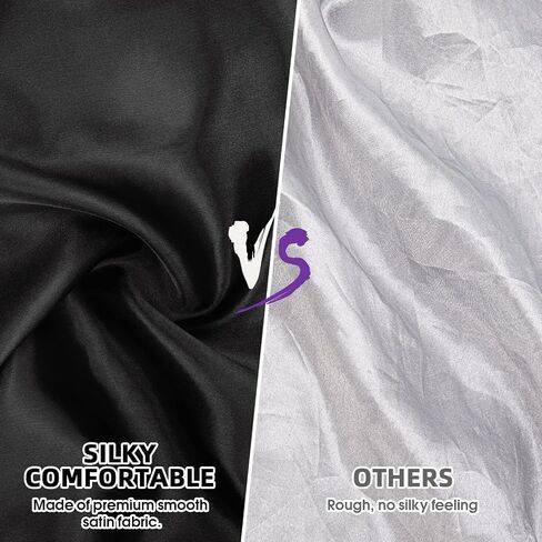 Atudew Satin Bonnet, 2PCS Silk Bonnet for Curly Hair, Silk Sleep Cap, Black & Purple in Saudi Arabia