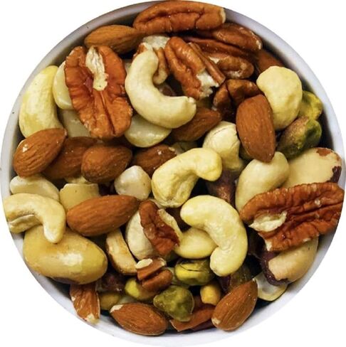Dry Roasted Deluxe Mixed Nuts with Himalayan Salt (2 Lbs.) - The World's Finest Premium Mix of Almonds, Brazil Nuts, Cashews, Pecans & Pistachios - Farm Fresh Nuts Brand in Saudi Arabia