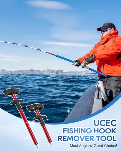 UCEC Fish Hook Remover Tool, Dehooker Tool Fishing, Squeeze-Out Hook Remover Tool Fishing, Fast Decoupling Securely, Pro Fishing Hook Remover Extractor, Aluminum Easy Reach and Portable, 2Pcs in Saudi Arabia