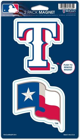 WinCraft MLB Texas Rangers WCR62535014 Magnets (2 Pack), 5" x 9" in Saudi Arabia