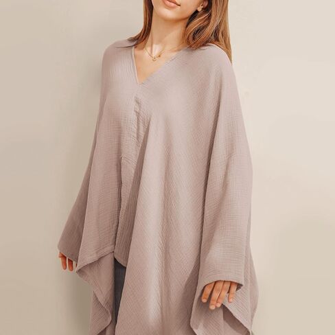 غطاء الرضاعة من Konssy Muslin للرضاعة الطبيعية، غطاء للرضاعة الطبيعية مصنوع من القطن 100% يسمح بالتهوية والخصوصية الكاملة 360 درجة، مظلة مقعد سيارة متعددة الاستخدام in Saudi Arabia